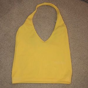 Urban outfitters yellow ribbed halter top